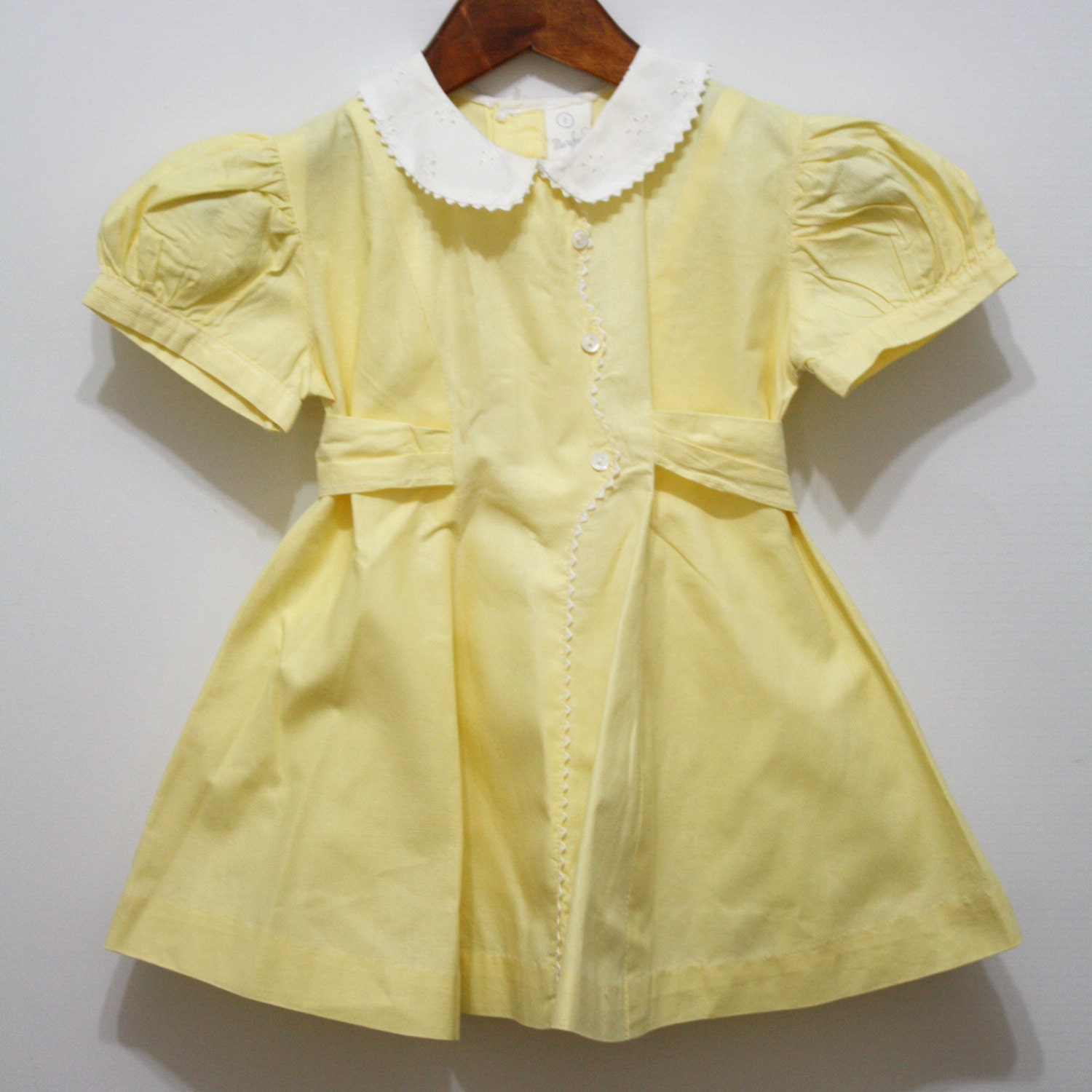 vintage 50's school girl yellow party dress size 2T