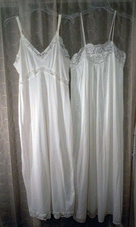 full length white slip