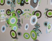 Robots, Rocket Ships and Circles Baby Paper Mobile