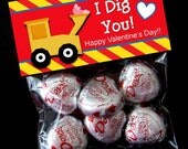 INSTANT DOWNLOAD - Printable Valentine Treat Bag Toppers - I Dig You Valentine Il_170x135