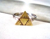 Triad Ring // Sterling Silver & Brass