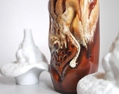 SALE Mid Century West German Organic Abstract Brown Pottery Vase 60s