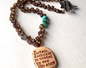A Certain Darkness - unique necklace, star necklace, star jewelry, gray jewelry, beaded necklace, bead jewellery