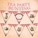 TEA PARTY BUNTING digital printable bunting download for scrapbooking, party printables and graphic design.