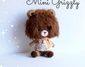 Teddy bear, Mini grizzly  ,Gift,softie toi, plush toy, amigurumi crochet, stuffed doll, bear with dress