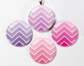 Ombre Chevron, Magnetic Pendant Necklace, Pink Chevron Necklace, Interchangeable Magnetic Necklace (Set 12)