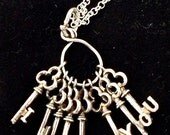 Key to Her Heart: Mini-Chatelaine, Necklace, Antique Jewelry, Pendant