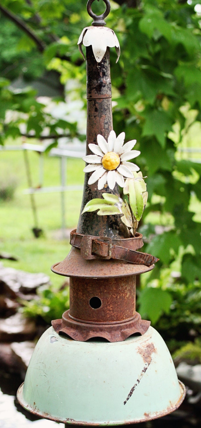 Birdhouse, Metal Birdhouse, Reclaimed Objects Birdhouse, "A Bit of Whimsy"