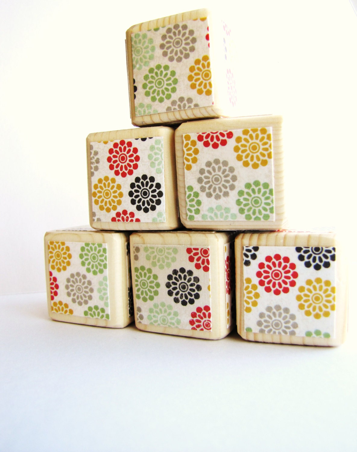 Baby Blocks. Wood Toy. Wooden blocks. Baby shower decoration.  Modern Baby toy. Autumn. Muted colors. - MiaBooo