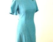 Vintage 1960s Sky Blue Wiggle Dress