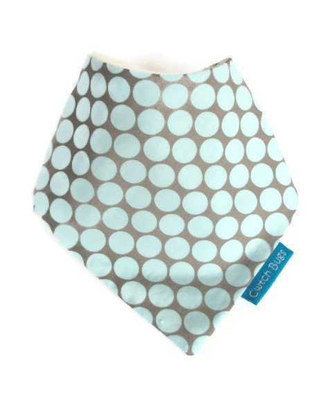 Bandana Bib with Organic Bamboo Terry and 'Full Moon Polka Dot' fabric  - A Gender Neutral Baby Gift Idea by Cwtch Bugs