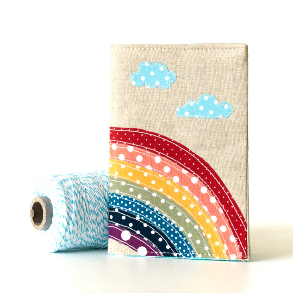 Passport Cover Over the Rainbow Linen Cute Passport Holder