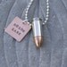 Molon Labe Bullet Jewelry Necklace, Hand Stamped, 45 Caliber or 9mm Nickel Plated Bullet on Silver Plated Ball Chain