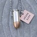 Molon Labe Bullet Jewelry Necklace, Hand Stamped, 45 Caliber or 9mm Nickel Plated Bullet on Stainless Steel Ball Chain