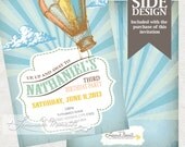 Hot Air Balloon Party Invitation- Printable Birthday or Wedding /  Baby Shower Invite - Teal