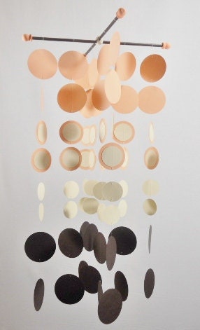 Handmade Nursery Mobile...Chocolate Peach Drops