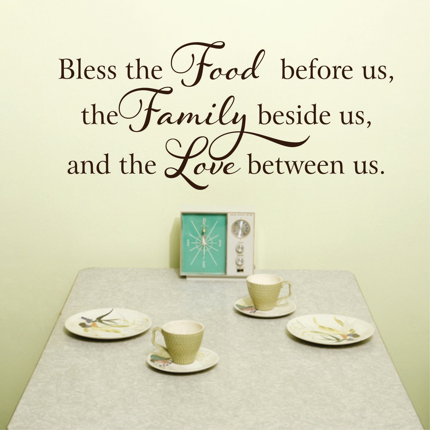 Kitchen Wall Decal - Bless this Food Wall Decal  Before Us  Vinyl Wall Decal - Kitchen Decor Wall Art