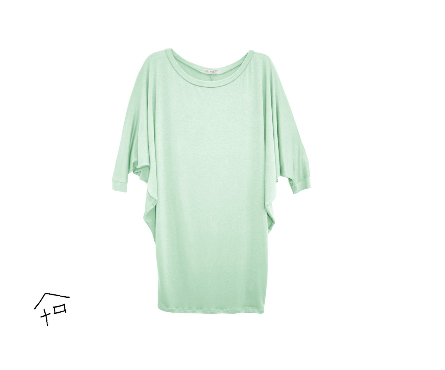 3/4 Sleeve Dolman Top- Mint