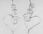 Silver Heart Jewelry, Earrings, Valentine's Gift, Gift for Her, under 25