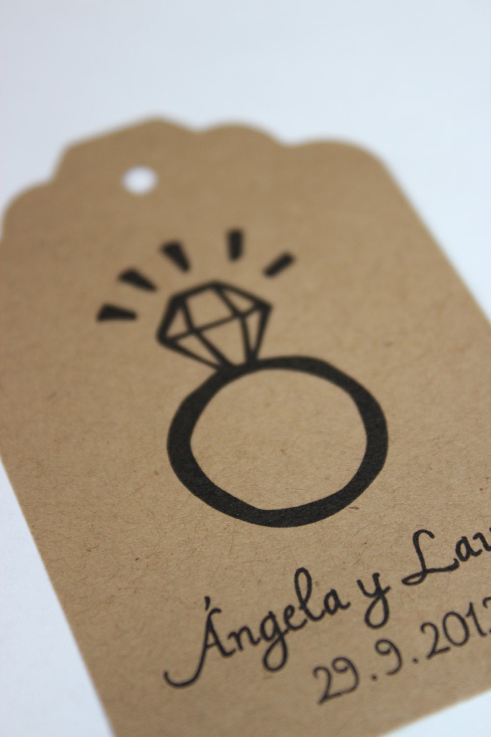 Custom Kraft Brown Die Cut Tag Labels for Wedding Invitations - Set of 130 - Large Il_170x135