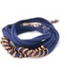 Navy Blue Wrap bracelet, Fabric Bracelet, 2 in 1 Necklace, Jersey Bracelet, Chunky Copper Chain