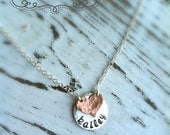 Stamped Personalized Mini Name & Heart Necklace