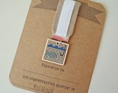 Fishing cross stitch badge