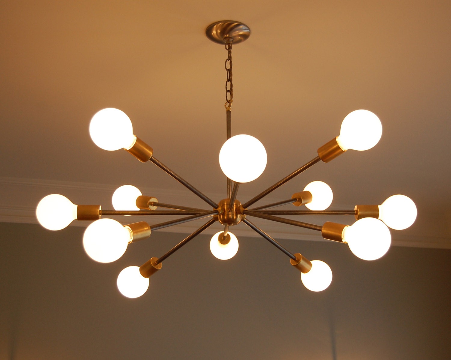 Mid-Century "Sputnik" inspired chandelier.