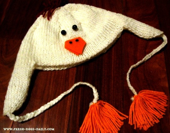 Easy CHICKEN HAT Knitting Pattern PDF - Baby Toddler Childs Girl Boy - w/ Earflaps