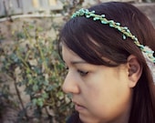 Bridal headpiece, Turquoise Berries Floral Crown, Bohemian. Something Blue halo, Headband, Rustic, Bridal, Spring, Bridal,  hair accessory