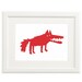 Big Bad Wolf in red A4 modern children's art print