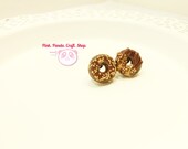 Double chocolate caramel frosting polymer clay earrings