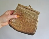 vintage textured Great Gatsby gold lamé evening bag