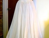 15% Off - Rita - Vintage 1950s Ivory Wedding Gown, Taffeta Beaded Basque Waist Sweep Train Sleeveless