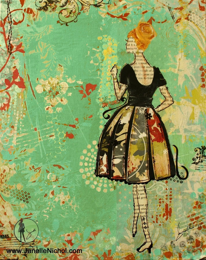 Inspirational artwork for Women Take Me Away by Janelle Nichol Sixties style