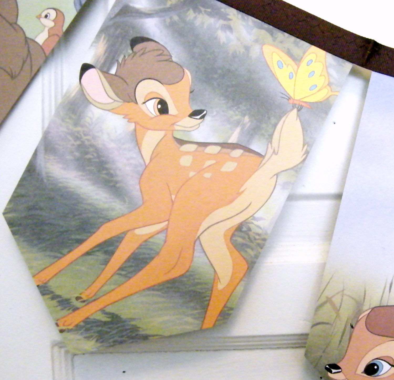 Bambi bunting banner, Walt Disney's children story book repurposed bedroom / birthday garland gift under 20