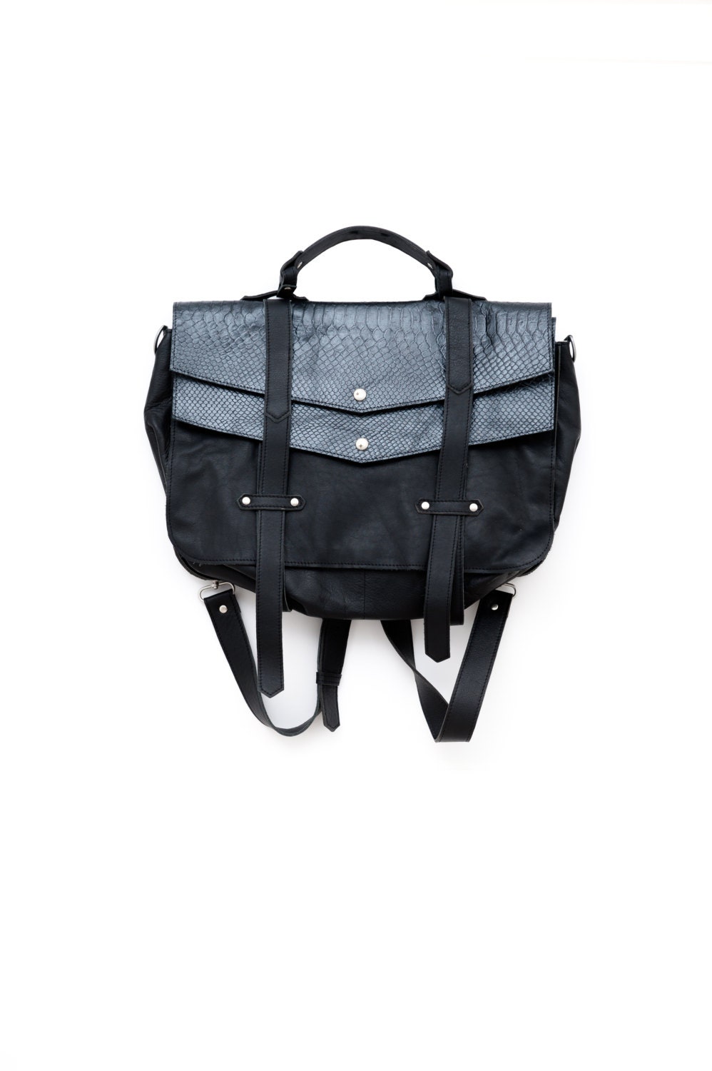 leather backpack- leather messenger bag