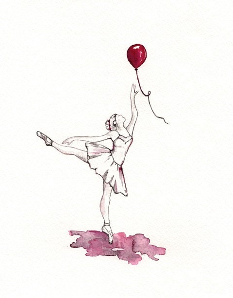 Relax and let it go /  Red, gray/ watercolor print / - kellybermudez