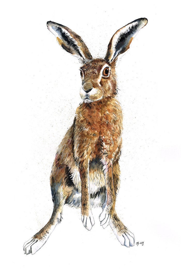 A2 Original Painting of a Hare - "Hadriana"