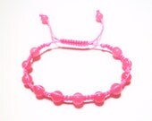 Pink Alexandrite Bead Macrame Square Knot Friendship Cord Bracelet