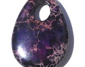 35mm Dark Purple Impression Jasper Stone Oval Go Go Pendant