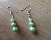 OOAK - Simple Green Beaded Earrings