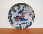 Large Vintage Koi Fish Decorative Bowl