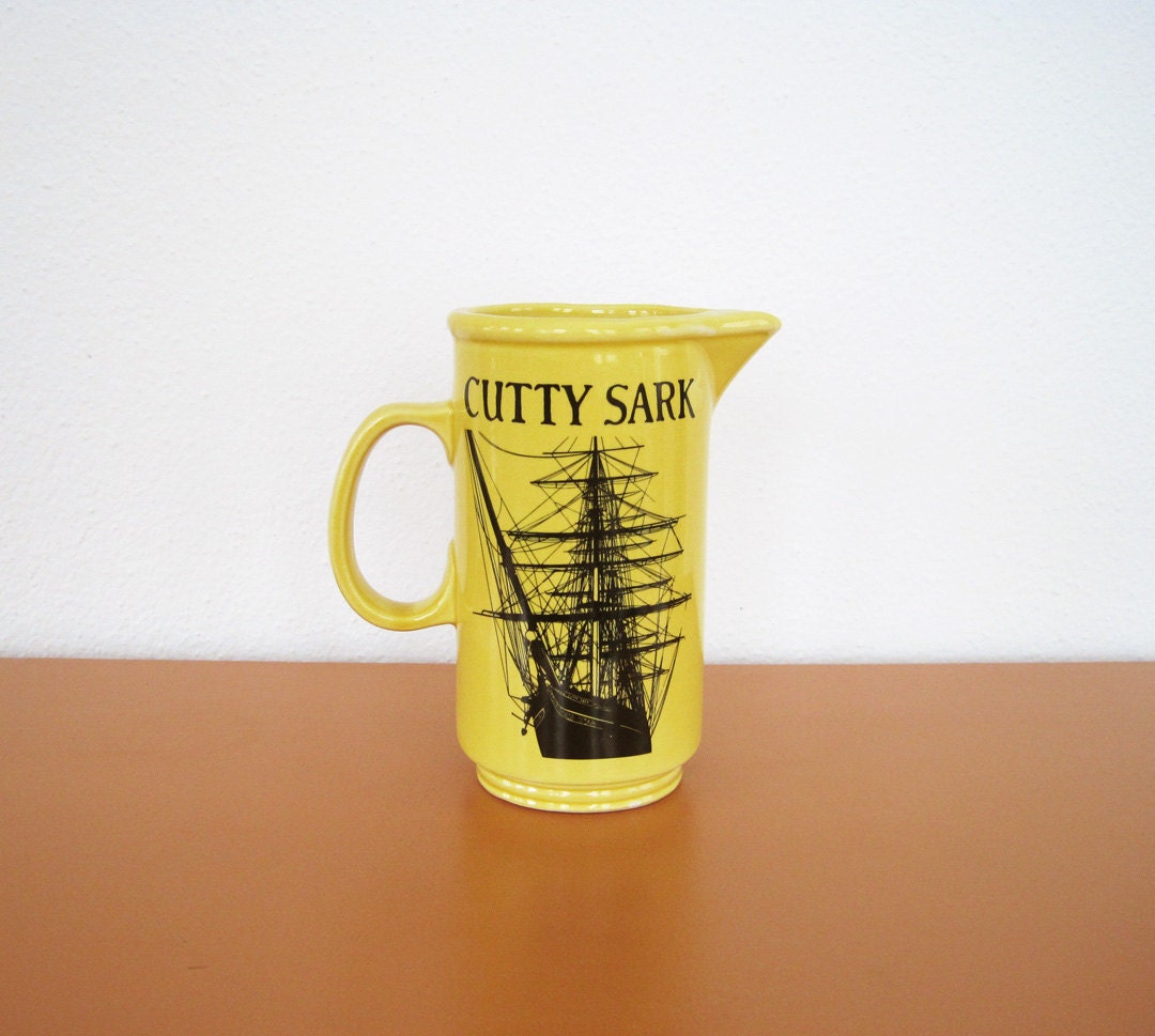 Vintage Yellow Cutty Sark Pitcher