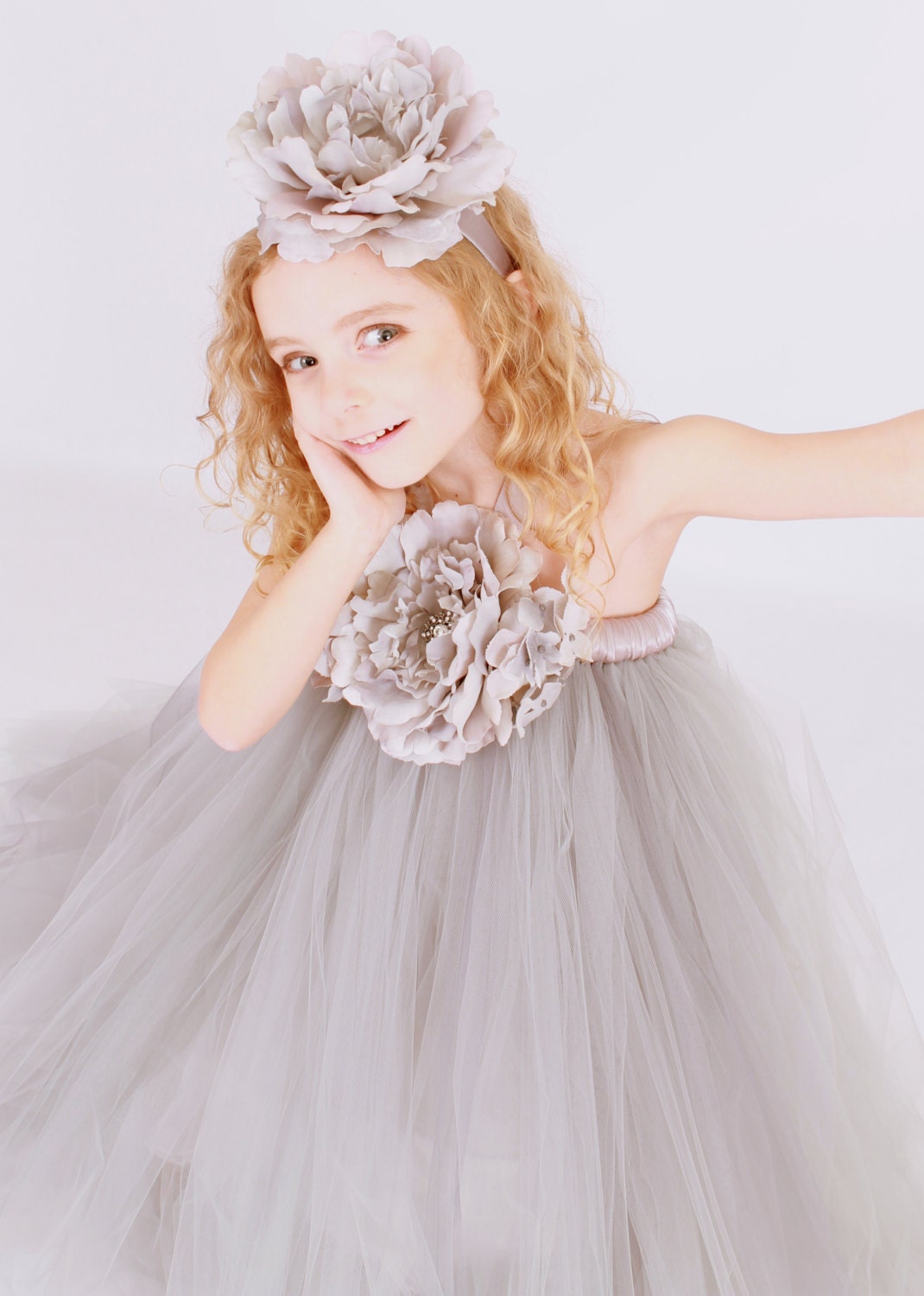 Flower Girl Tutu Dress - Grey - Dazzling Dove - 3-4 Toddler Girl Il_570xn