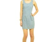 ViNTAGE DENiM MiNi DRESS / blue jeans / faded / low back / super soft / 80s 90s