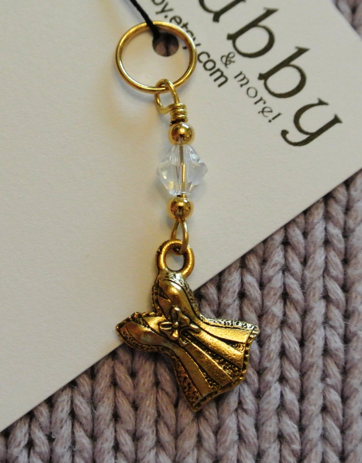 Three Dimensional Golden Bustier/Lingerie/Corset High Quality NON SNAG Stitch Marker - Listing is for One