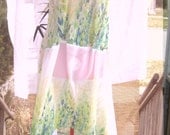 TMD: Sheer Beach fishtail maxi dress summer, swimsuit cover, boho lg ready to ship
