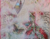 Marie Antoinette Collage // Love and Romance // Shades of Red and Pink // mixed media - 8.5 x 11