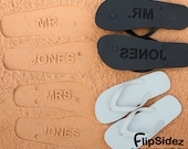 Custom Wedding Flip Flops. Personalize With Your Sand Imprint Bridal Design. No Minimum Order Quantity.